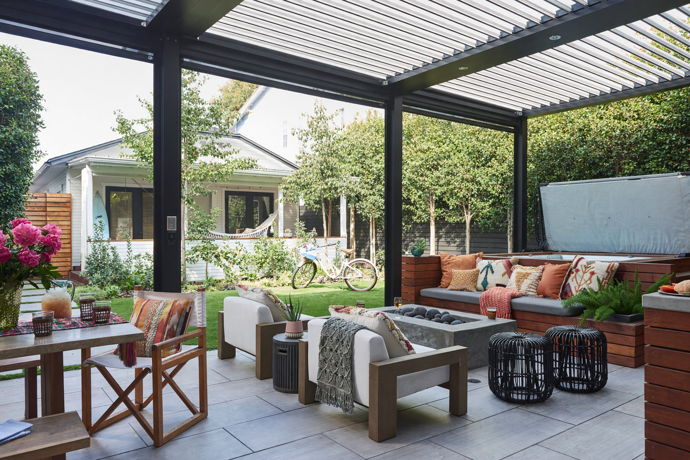 Concrete patio construction